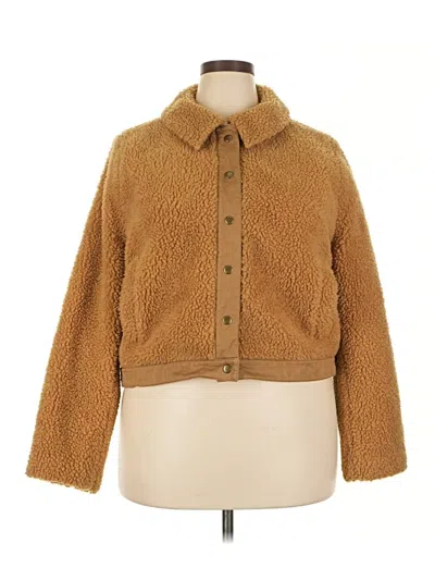 Pre-owned Madewell Faux Fur Jacket In Brown