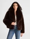 Madewell Faux-fur Shawl-collar Coat In Brown