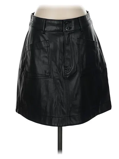 Pre-owned Madewell Faux Leather Skirt In Black