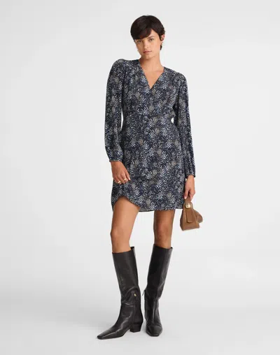 Madewell Faux-wrap Midi Dress In Animal Print