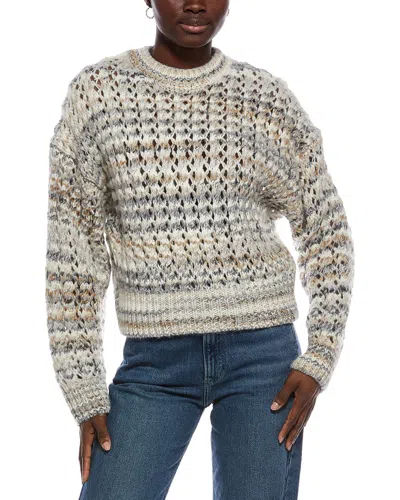 Madewell Fawn Open Stitch Stripe Wool & Alpaca-blend Pullover In Multi