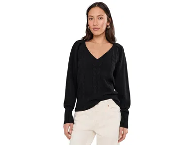 Madewell Femme V-neck Carlia Pullover In Black
