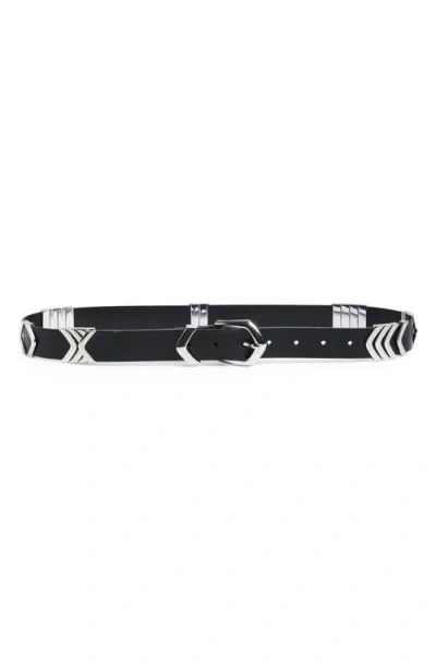 Madewell Fiora Metal Keeper Belt In Black