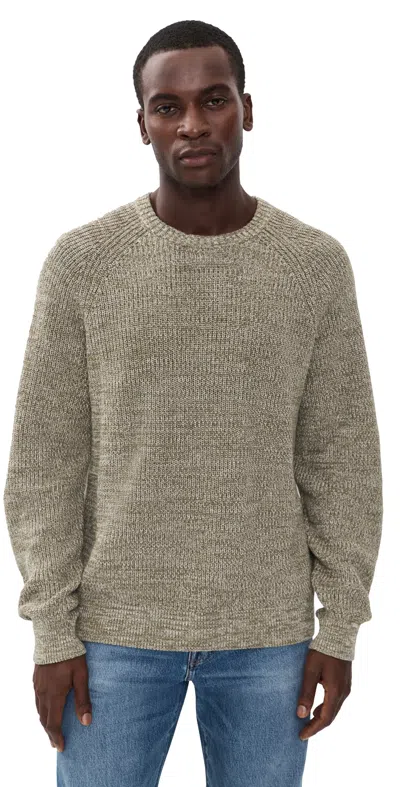Madewell Fisherman Raglan Crew Dusty Olive Marl In Gray