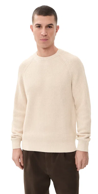 Madewell Fisherman Raglan Crew Neck Sweater Cream Marl In Neutral