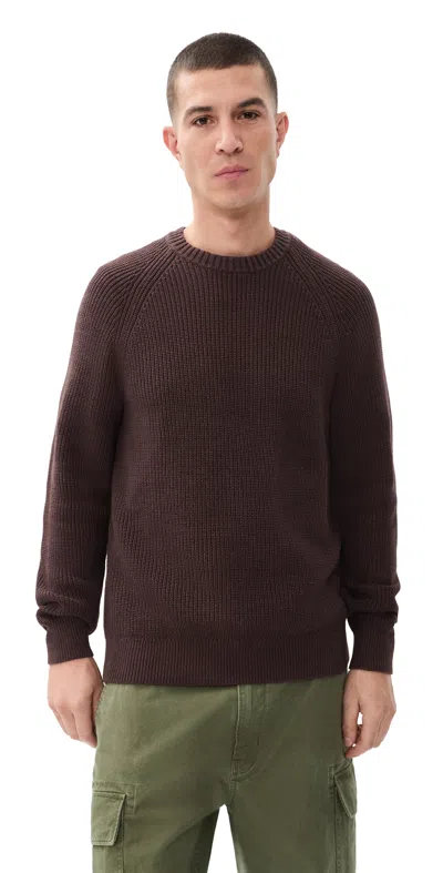 Madewell Fisherman Raglan Crew Raisin Marl In Brown