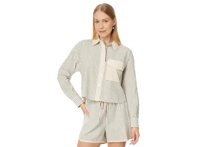 Madewell Flap-pocket Crop Button-up Shirt In Poplin In Neutral