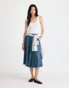 Madewell Flared Denim Midi Skirt: Airy Denim Edition