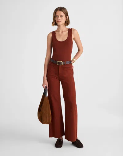 Madewell Flared Wide-leg Crop Jeans In Brown