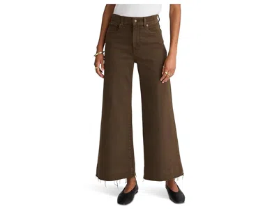 Madewell Flared Wide-leg Crop Jean In Dark Mocha In Brown