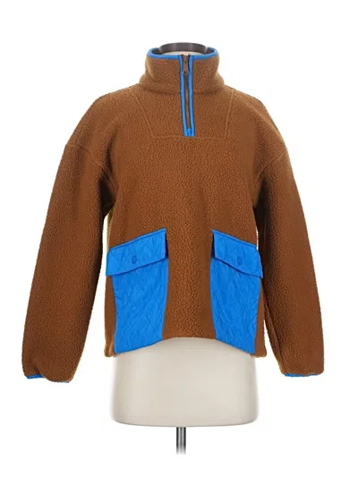 Pre-owned Madewell Fleece Jacket In Brown