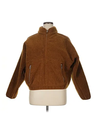 Pre-owned Madewell Fleece Jacket In Brown