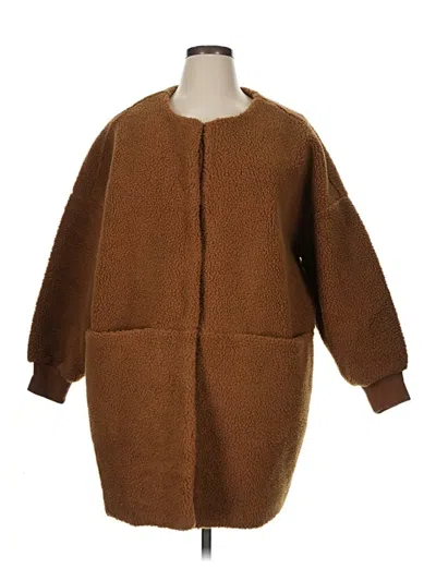 Pre-owned Madewell Fleece Jacket In Brown