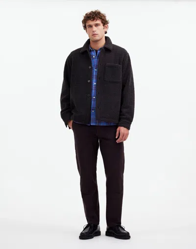 Madewell Fleece Shirt-jacket In Black Coal