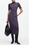Madewell Floral Drapey Pull-on Midi Skirt In Dark Carob 1