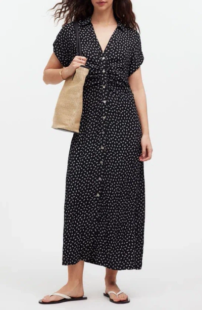 Madewell Floral Shirtdress In True Black