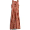 Madewell Floral Twist Front Poplin Midi Dress In Sunset Haze