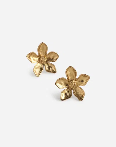 Madewell Flower Statement Stud Earrings In Gold