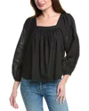 Madewell Flowy Top In Black