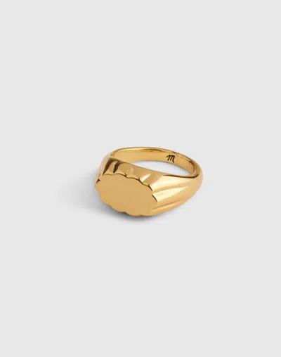 Madewell Fluted Signet Ring In Gold