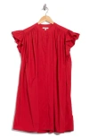 Madewell Flutter Sleeve Button Front Poplin Minidress