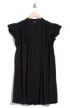 Madewell Flutter Sleeve Button Front Poplin Minidress