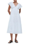 Madewell Flutter Sleeve Maxi Dress In Soft White