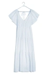 Madewell Flutter Sleeve Maxi Dress In Soft White