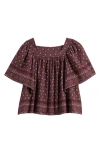 Madewell Flutter-sleeve Top In Brown