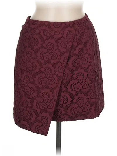 Pre-owned Madewell Formal Skirt In Burgundy