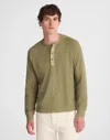 Madewell French Rib Knit Long-sleeve Henley Tee In Green
