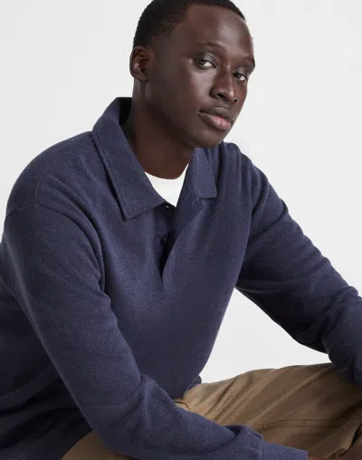 Madewell French Rib Knit Polo In Blue