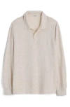 Madewell French Rib Long Sleeve Polo In Gold