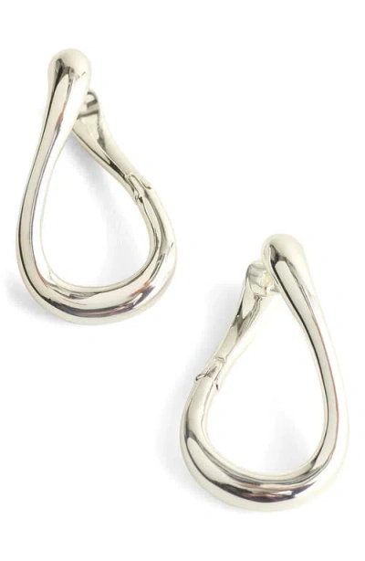 Madewell Front-back Twisted Large Hoop Earrings In Metallic