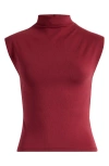 Madewell Funnel Neck Crop Muscle Tee In Claret