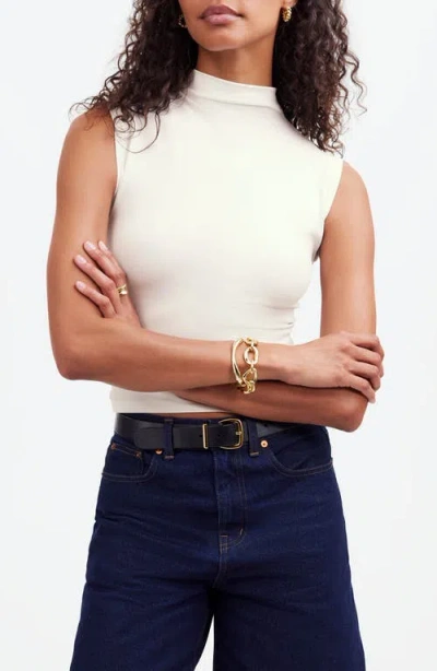 Madewell Funnel Neck Crop Muscle Tee In Lighthouse