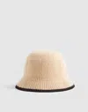 Madewell Fuzzy-knit Bucket Hat In Sand