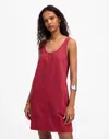 Madewell Garment Dyed Denim Scoop Neck Mini Dress Dark Rosette
