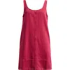 Madewell Garment Dyed Denim Scoop Neck Mini Dress Dark Rosette