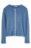 Madewell Garment-dyed Ribbed Cardigan Tee In Delphinium Blue