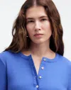 Madewell Garment-dyed Ribbed Cardigan Tee In Iced Mint
