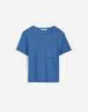 Madewell Garment-dyed Ribbed Crewneck Pocket Tee In Delphinium Blue