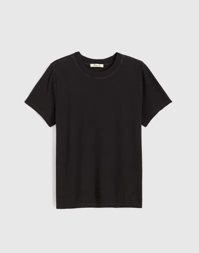 Madewell Garment-dyed Shrunken Crewneck Tee In Black