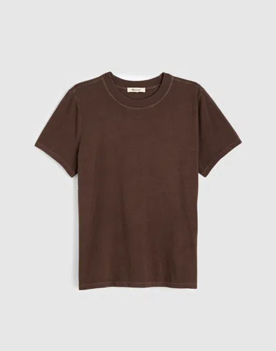 Madewell Garment-dyed Shrunken Crewneck Tee In Brown