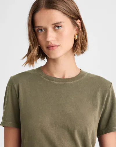 Madewell Garment-dyed Shrunken Crewneck Tee In Green