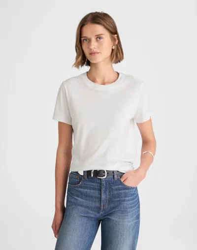 Madewell Garment-dyed Shrunken Crewneck Tee In White