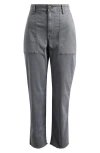 Madewell Garment Dyed Slim Straight Leg Utility Pants In Gray
