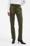 Madewell Garment Dyed Slim Straight Leg Utility Pants In Faded Ivy
