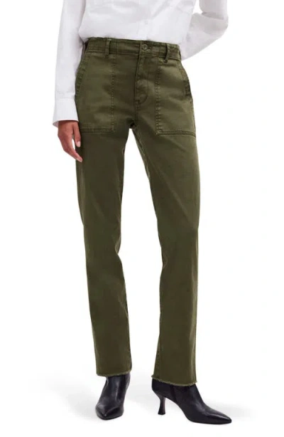 Madewell Garment Dyed Slim Straight Leg Utility Pants In Green