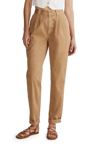 Madewell Garment Dyed Tapered Chino Pants In Seed Khaki